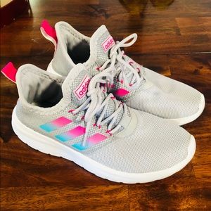 Wow hard to find Adidas Hot Pink and Lt Grey Running Shoe CloudFoam 2.0 Size 10